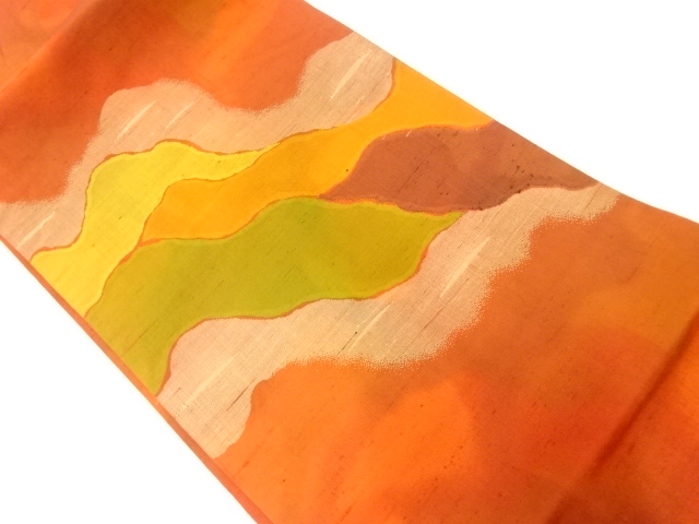 JAPANESE NAGOYA OBI / TSUMUGI / WOVEN MICHINAGADORI